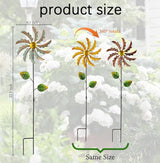 Stargarden 3Pcs Metal Wind Spinners, Garden Pinwheels for Yard, Small Windmills Decorative Garden Stakes for Yard Lawn Patio Outdoor