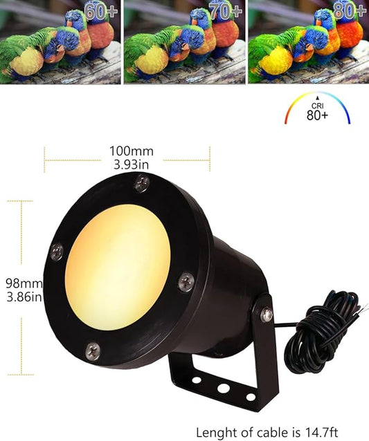 Cheopha Pond Lights for Outdoor Ponds Fountain Lights LED Underwater 12V, with Replaceable 4W MR16 Bulb Warm White, Underwater LED Light Spotlight for Garden, Patio, Pool, Yard, Rockery