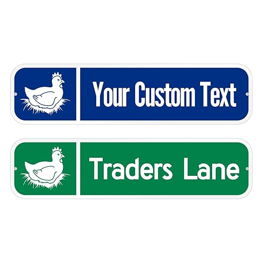 SmartSign Customize Your Own Blue Street Sign with Hen Symbol | 6" x 24" 3M EG Reflective Aluminum
