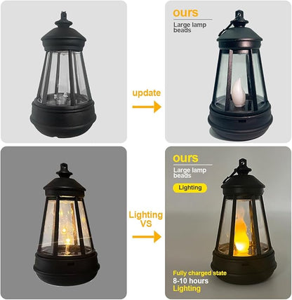 Solar Outdoor Statues Lantern Figurines Light Decorations for Garden Patio Balcony Yard Lawn, Ideal Gifts for Mom Friends (Bronze -Rabbit)
