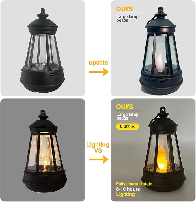 Solar Garden Outdoor Statues Lantern Figurines Light Decorations for Outdoor Patio Balcony Yard Lawn, Ideal Gifts for Mom Friends (Brown - Cow)