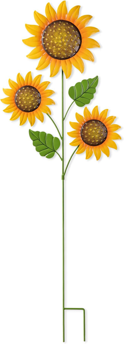 Glitzhome Thanksgiving Decorations Outdoor, 48" Metal Sunflower Yard Stake & Wall Hanging Sign for Happy Thanksgiving Autumn Fall Outdoor Decorations