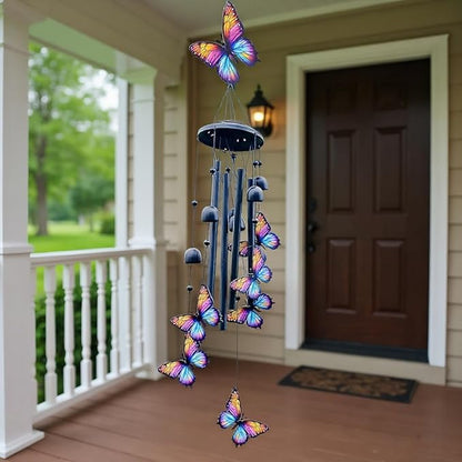 Wind Chimes for Outside,Metal Windchimes Outdoors,Wind Bells Hanging Decorate for Patio,Garden,Backyard or Porch,Gardening Gifts for Bird Lover,Women,Men/Mom, Birthday Party Decorations.(Butterfly)