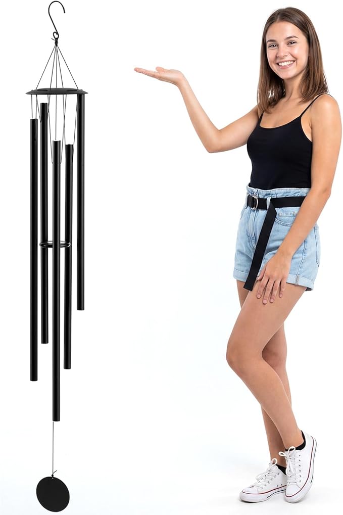 Wesiti 65" Extra Large Wind Chimes for Outside Deep Tone, 6 Thick Tubes Tuned Relaxing Melody Wind Chimes for Outdoor Porch Garden Patio Balcony Memorial Room Decor, Gift for Mom, Grandma, Sympathy