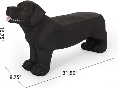 Dog Bench, Outdoor Bench, Matte Black + Black, No Assembly Required