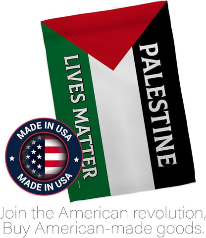Palestine Lives Matter Flag Pole Set Bandera de Support Stand With Palestinians Decor Home Wall Hanging Garden Tapestry Home Door Poster Garden Stake Cemetery Grave Yard Sign Muslims Gifts Made In USA