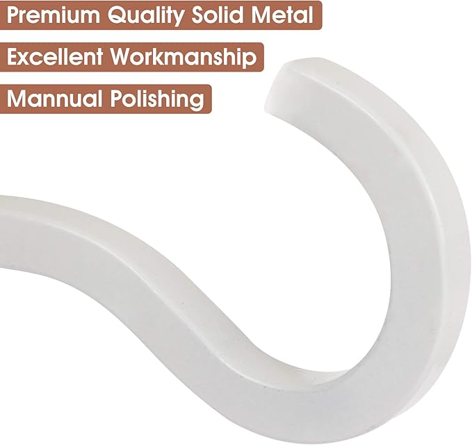 2 Pack 6 Inch Premium Decorative Metal Iron Wall Hook, Rustic Plant Hanger, Indoor Outdoor Gardening Bracket Hook, for Planters, Bird Feeders, Lanterns, Wind Chimes, by RIGHT+LEFT (White)