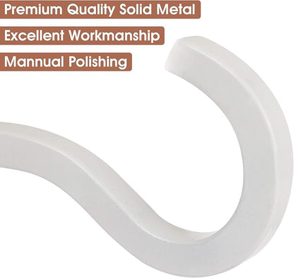 2 Pack 6 Inch Premium Decorative Metal Iron Wall Hook, Rustic Plant Hanger, Indoor Outdoor Gardening Bracket Hook, for Planters, Bird Feeders, Lanterns, Wind Chimes, by RIGHT+LEFT (White)