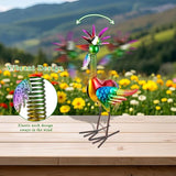Metal Wacky Rooster Garden Statue, 18'' Rooster Decor Yard Statue Decorations Outdoor, Chicken Yard Art for Outside, Patio, Backyrad, Lawn(Colorful)