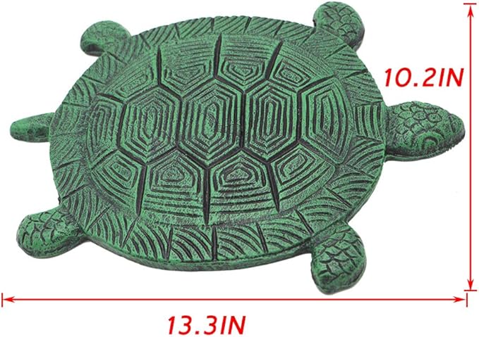 MDLUU Tortoise Stepping Stone, Cast Iron Flagstone, Decorative Turtle Stepping Stone for Lawn, Yard, Garden Walk Way, 13.3"×10.2"