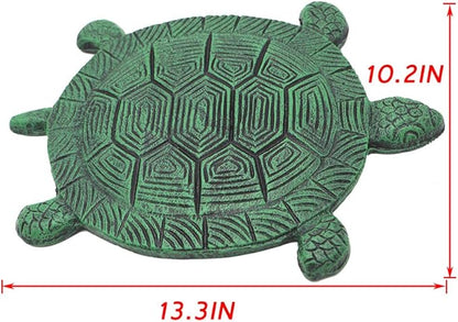 MDLUU Tortoise Stepping Stone, Cast Iron Flagstone, Decorative Turtle Stepping Stone for Lawn, Yard, Garden Walk Way, 13.3"×10.2"