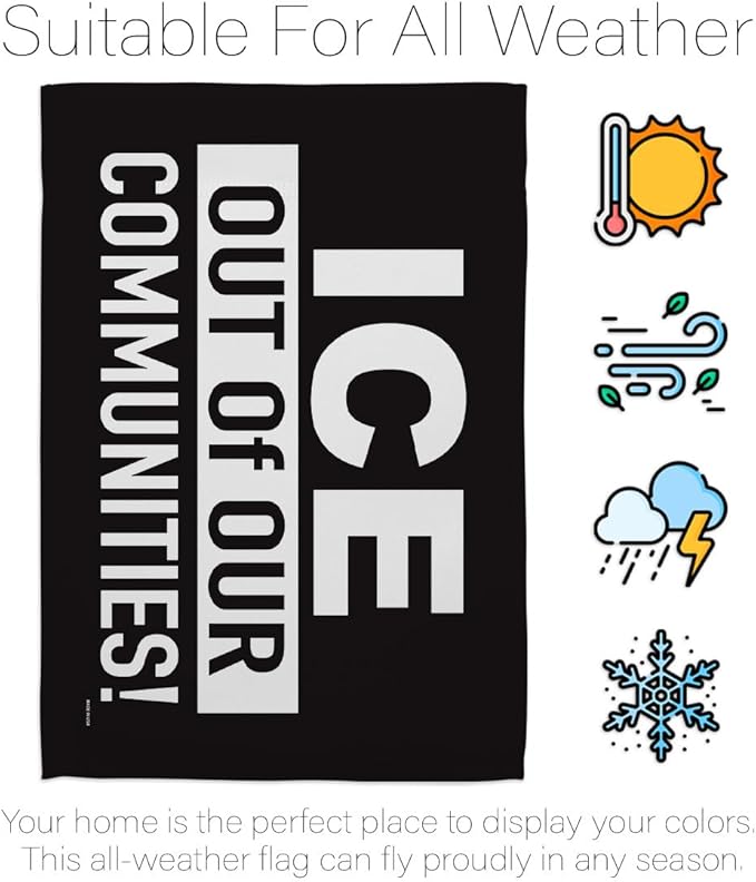 ICE Out of Our Communities Flag Hanger Kit Wall Hanging Decor Home Poster Porch Balcony Bandera para Mexican Gifts SF NY LA MAGA Abolish ICE Support Sign Protest Poster Californian Pride Decor