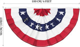 USA Pleated Fan Banner Patriotic Half Fan Flag with Canvas Header and Brass Grommets for 4th of July Memorial Day Indoor Outdoor Decoration (2, 3x6 Feet)