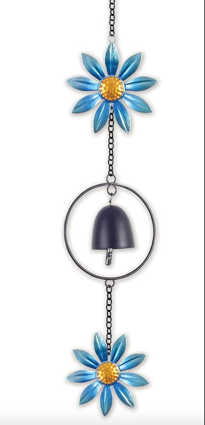 Sunset Vista Designs Weather-Resistant Butterfly Wind Bell Indoor/Outdoor Yard & Garden Chime Décor, 31-Inch, Blue