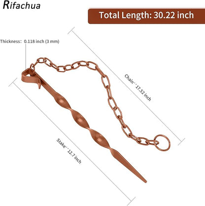 Rifachua 8.5ft Lotus Rain Chain for Gutters Downspouts Outside with Rain Chain Anchor Anchoring Stake Base Copper