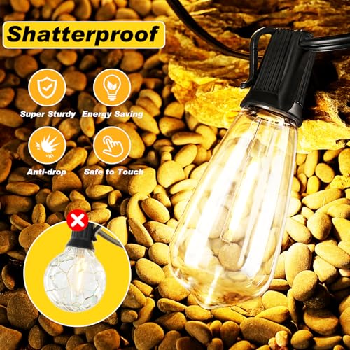 LED Outdoor String Lights - 100FT Waterproof Edison