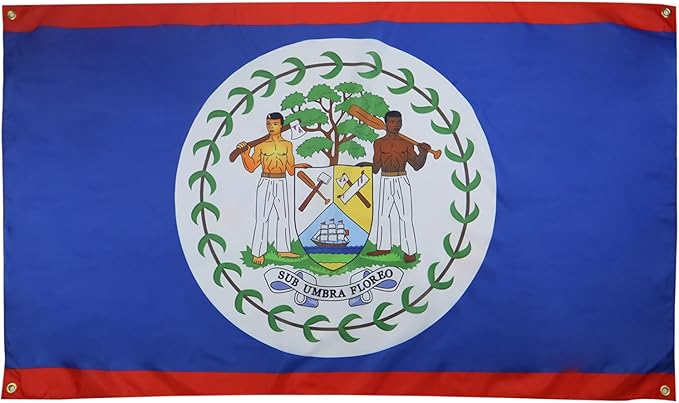 AZ FLAG Belize Flag 150 x 90 cm with 4 Eyelets for Balcony or Wall