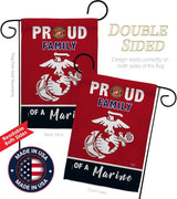 Proud Family Marines Garden Flag - Armed Forces Marine Corps USMC Semper Fi United State American Military Veteran Retire Official - House Banner Small Yard Gift Double-Sided Made in USA 13 X 18.5