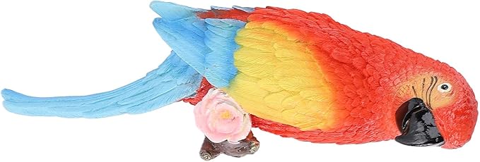 Pssopp Sculpture Ornament Decor,Bright Statues Outdoor Patio Garden Statues Statues Miniature Art Carved Small Animal Rustic Wildlife Decor for Garden (Red)