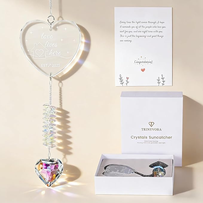 Housewarming Gift – Crystal Suncatcher New Home Ornament 2025 – First Home Gift for Couple, Window Hanging Decor, New Home Decoration for Women, Gifts for Homeowners, Home Decor