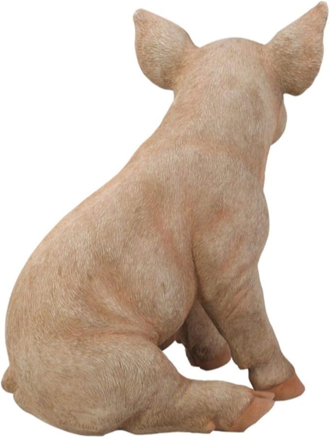 HI-LINE Sitting Pig Outdoor Garden Statue - 18"