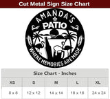 MeMate Patio Sign Outdoor Decor, Personalized Metal Sign for Backyard, Patio, Custom Name Signs for Garden Porch, Deck, Flamingo Beer Large Metal Sign for Outside, Housewarming Gifts