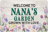 YOYI ART Welcome to Nana's Garden Sign for Outside, Vintage Metal Garden Decor Wall Art, Patio Sign for Outdoor, Yard, Gifts for Women Mom, 12 x 8 inch