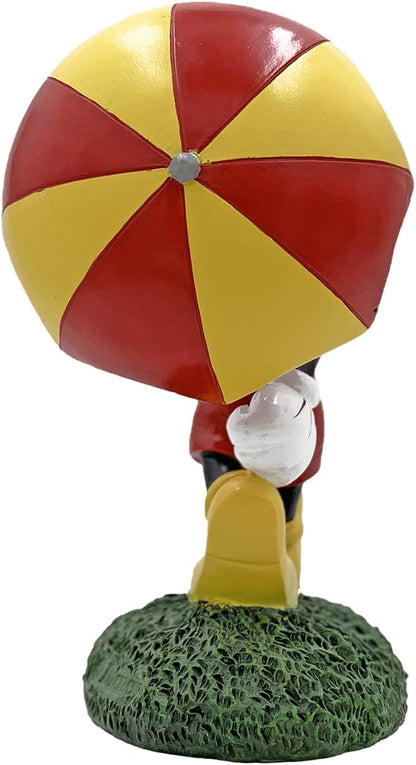 Disney Mickey Mouse Umbrella Everyday Outdoor Garden Statue, 8 inches Tall, Officially Licensed Disney Product