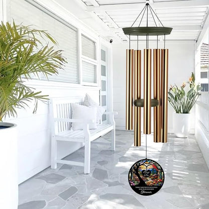 Personalized Memorial Wind Chimes, 36inch Cardinal Sympathy Wind Chime, in Loving Memory for Loss of Loved Dad/Mom, Life Tree Condolences Gifts, Forever in Heart (Produced in USA)