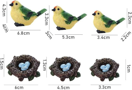 Blue Cute Mini Bird Decorative Fairy Garden Miniatures, Resin Crafts DIY Succulent Plant Bonsai Figurines Garden Decorations Accessories Outdoor Statues for decorating tabletops, terraces, lawns