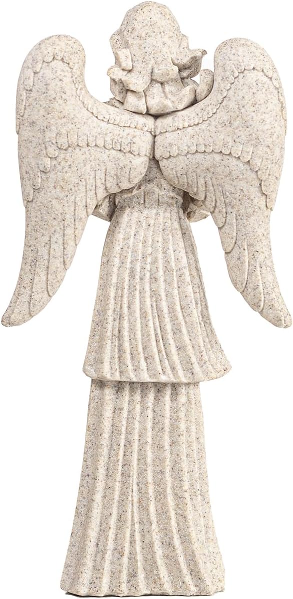 Outdoor Resin Angel Statue, Garden Decor Figurine, 9.06 Inches Tall Angel Garden Sculpture and Statuary, Angel Statue commemorating Spiritual Gifts