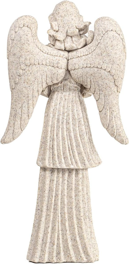 Outdoor Resin Angel Statue, Garden Decor Figurine, 9.06 Inches Tall Angel Garden Sculpture and Statuary, Angel Statue commemorating Spiritual Gifts