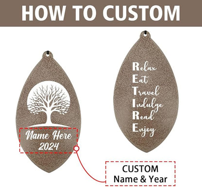 ASTARIN Personalized Happy Retirement Gift, Custom Name Retirement Wind Chimes for Women Men, 35" Large Deep Tone Wind Chime Retire Gifts for Teacher Co-Workers Friends Parents(Produced in USA)