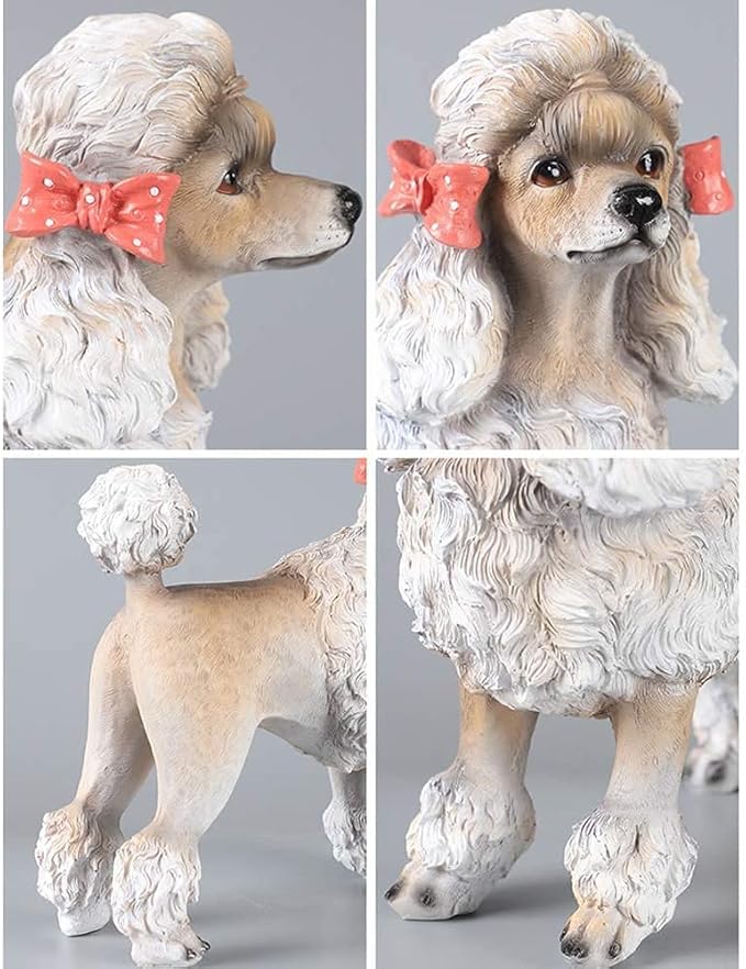 Garden Statue Animal Sculpture Outdoor Decor Gift Statue Decoration, Poodle Sculpture Resin Model, Living Room Garden Decoration Crafts, Children's Friends and Gifts 24 17 23.5cm