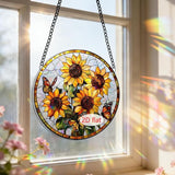 8 Inch Acrylic Window Hanging, Forget Me Not Flower Stained Glass Suncatcher, Window Decor, Plant Lover Gift for Women, Best Friend, Family, Colleague, Classmate (231)