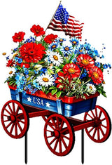 Briarwood Lane Patriotic Wagon Metal Art