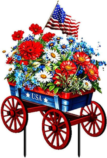 Briarwood Lane Patriotic Wagon Metal Art