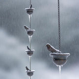 Elegant 32in Bird-Shaped Rain Chains for Outside with Gutter Adapter, Durable Copper Rain Chain for Water Management, Easy Install for Gardens and Patios, Equipped with V-Shaped Hooks