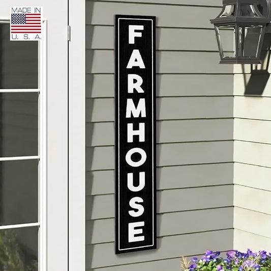 My Word! Farmhouse Welcome Sign and porch leaner for Front Door, Porch, Yard, Deck, Patio, or Wall - Indoor Outdoor Decorative Farmhouse Rustic Vertical Home Decor – 8”x46.5”
