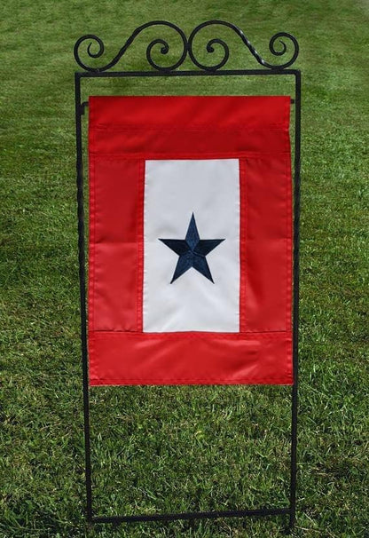 Heavy Duty Military Service Garden Flag Embroidered One Blue Star 12.5×18''-Longest Lasting Oxford Nylon 210D | Army Navy Marine Corps USA Family Member On Service Decoration Gift Yard House Banner