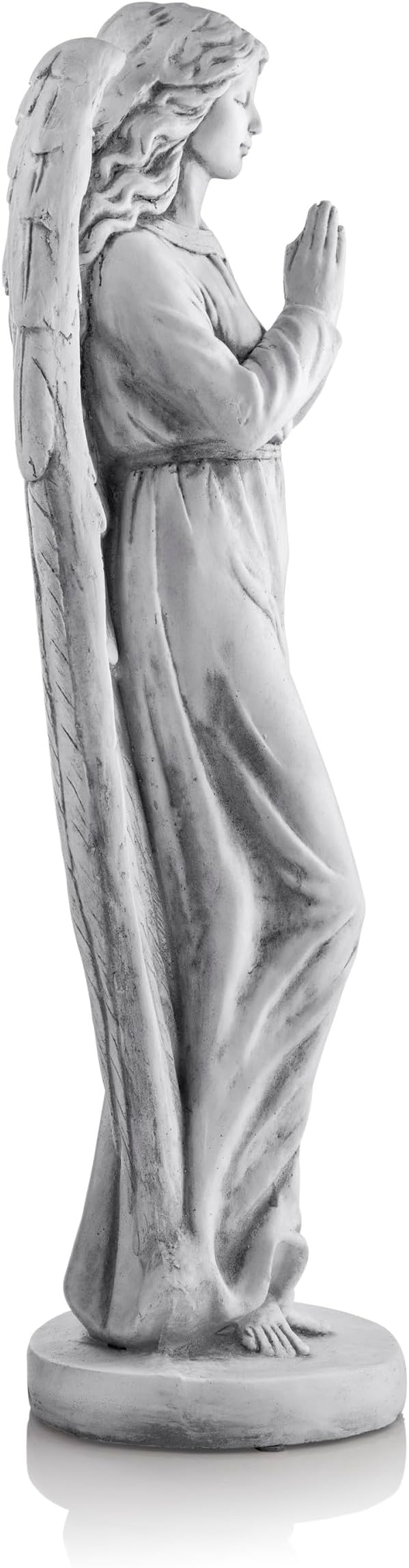 Alpine Corporation 47" Tall Indoor/Outdoor Praying Angel Statue Yard Art Decoration, Light Gray