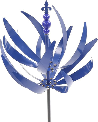 Asixxsix Large Wind Sculpture Decorative Craft Rotator for Yard Garden Outdoor, Blue Appearance, Iron Material with Long Service Life