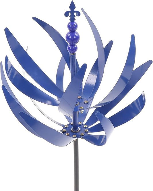 Asixxsix Large Wind Sculpture Decorative Craft Rotator for Yard Garden Outdoor, Blue Appearance, Iron Material with Long Service Life