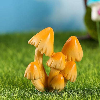 DIYOMR Creative Resin Mushroom Series Fairy Garden Accessories,Mushrooms Figurines Craft Indoor Outdoor Decor for Home DIY Windowsill Tabletop Garden Micro Landscape Decor Bonsai Ornaments, 4Pcs