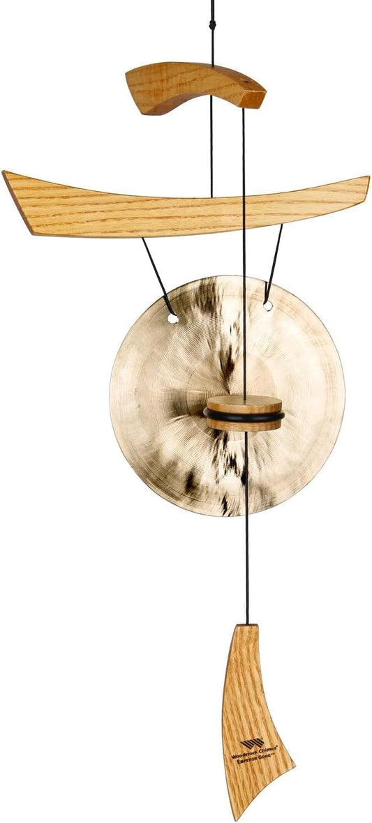 Woodstock Chimes Signature Collection, Emperor Gong, Small (23'') Natural, Wind Gongs for Outdoor, Patio, Home or Garden Décor (EGCS)