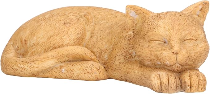 Hapivida Cat Garden Statue for Yard, Garden Memorial Stone Sleeping Cat Statue Decor Outdoor Resin Realistics Sculptures Decoration Gift