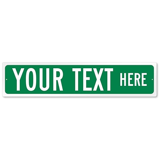 SmartSign Green Custom Street Sign - 4" x 18", Aluminum, Reflective Option, Personalize Your Own Street Sign, Outdoor Metal Sign for Home, Office, Decor, Room, USA-Made