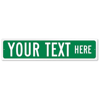 SmartSign Green Custom Street Sign - 4" x 18", Aluminum, Reflective Option, Personalize Your Own Street Sign, Outdoor Metal Sign for Home, Office, Decor, Room, USA-Made