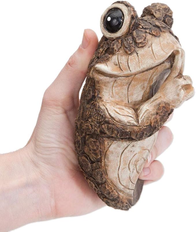 Bits and Pieces Keep Quiet Frog Tree Peeker - Adorable Tree Sculpture - Garden Decoration - Yard Art