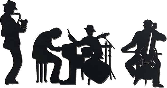 J-Fly Bathroom Decorations for Living Room Western Decor Music Metal Valentine Wall Art Jazz Music Theme Saxophone Wall Hanging Bedroom Office